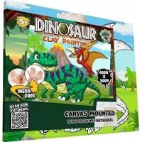 HOBBY2YOU - Clay painting on canvas 30x40cm - Dinosaurs (777689)