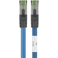 Goobay RJ45 (CAT 6A, 500 MHz) Patchkabel mit CAT 8.1 S/FTP Rohkabel, Blau, 10m, 10 m, Cat8.1, S/FTP (S-STP), RJ-45, RJ-45, Blau