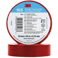 3M Temflex 165 Vinyl Elektro-Isolierband, Rot, 19 mm x 20 m, 0,15 mm