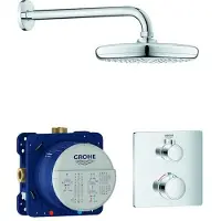 GROHE Grohtherm Set inkl. Thermostat, Grundkörper & Kopfbrause (chrom)