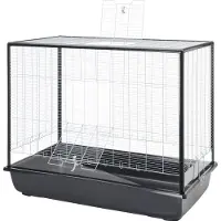 Savic Nagerheim Aura Plexi silber-schwarz, Maße: 118 x 64 x 94 cm