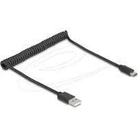 HQ Products USB 2.0 Spiralkabel USB Typ-A Stecker zu USB Type-C