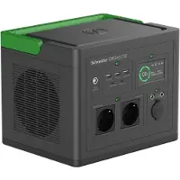 Schneider PPS730-GR Schneider tragbare OffGrid Powerstation 730, 700W, 738Wh Lithium-Ionen, LCD, 2 Schuko Ausgänge, Sinuswelle, 3 USB-A, 2 USB-C