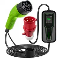 Qoltec Mobilna ładowarka do samochodu elektrycznego EV z regulacją 2w1 Typ2 | 7kW | CEE 3 PIN | 230V