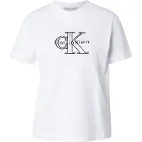 Calvin Klein Jeans Ss Classic Monologo Tee Brilliant White Größe: S | Hemden Outlet | Damen | Weiß