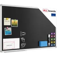 Allboards Schwarze magnetische Kreidetafel 90x60 cm, Alurahmen
