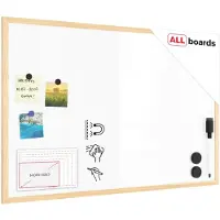 Allboards Magnetisches Whiteboard mit Naturholzrahmen 90x60cm