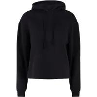 Pieces Hoodie "PCCHILLI LS HOODIE NOOS BC", Damen, Gr. S, schwarz, Sweatware, Obermaterial: 50% Baumwolle, 50% Polyester, unifarben, regular fit taillenbedeckt, Rundhals, Sweatshirts Hoodie