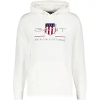 Gant Sweatshirt "Sweatshirt REGULAR ARCHIVE SHIELD HOODIE", Herren, Gr. XL, weiß (ecru), Obermaterial: 78% Baumwolle CO. 22% Polyester PES., Sweatshirts Sweatshirt