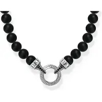 Thomas Sabo Halskette Obsidian Beads Silber