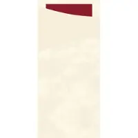Duni Sacchetto Zelltuch 190 x 85 mm cream/bordeaux