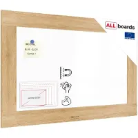 Allboards Magnetisches Whiteboard, trocken abwischbar PREMIUM 90√ó60 cm, massiver Rahmen im Eichendesign
