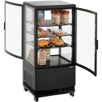 Bartscher Mini-Kühlvitrine 75L2T schwarz