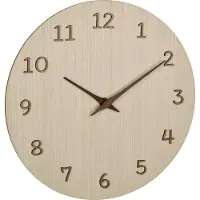 TFA-Dostmann Wanduhr Holz 30 cm, 3D Ziffern, batteriebetrieben, braun