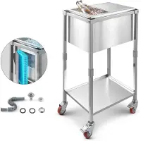 Vevor 28 L Kühlwagen Kühlbehälter mit Rollen (51 x 36 x 97 cm)