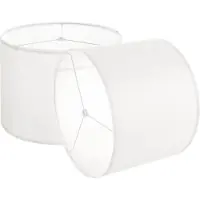 Vevor Lampenschirm Trommel 33 x 33 x 25 cm (oben x unter x hoch), 2 Stk. mittelgroße Ersatzschirme aus Leinen + PVC, Lampenschirm für Tischlampen Stehlampen Pendelleuchten (cremefarben)