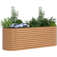vidaXL Hochbeet Braun 240 x 80 x 81 cm Stahl