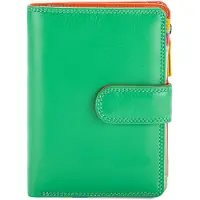 Mywalit Bunte Leder-Geldbörse mit Druckknopfverschluss und Münzfach hinten, 9x13x2.5cm