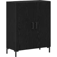 vidaXL Highboard Schwarz Eichen-Optik 69,5 x 34 x 180 cm Holzwerkstoff