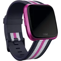 Fitbit Woven Armband für Versa / Versa 2 / Versa Lite - Größe L - Navy / Mulberry