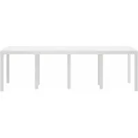vidaXL Gartentisch Weiß 250 x 100 x 73 cm Poly-Rattan