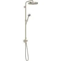 Hansgrohe AXOR One Duschsystem mit Thermostat und Kopfbrause 280, 1 Strahl, eingelassen, gebürstetes Nickel