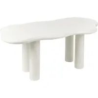 Beliani Esstisch Weiß aus MDF und PVC 188 x 94 cm Asymmetrische Form Modernes Design Minimalistisch für Wohnzimmer