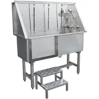MonsterShop Edelstahl Haustier Badewanne 400mm