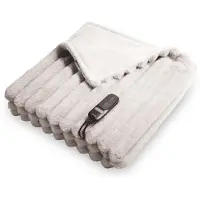 Duux Yentl Striped Electric Heat Blanket 200x200 cm - 9 Einstellungen - Grau