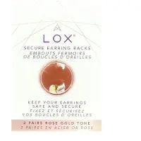 Bijoux Steine und Mineralien. Sicherer Verschluss Hypoallergene Ohrringe LOX, Aloxia. Farbe Roségold. 2 Paare.