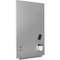 Rocada Whiteboard SKIN PRO, rahmenlos, modular, Hoch-/Querformat, magnethaftend, Ablageschale, B 750 x H 1150 mm, beschichteter Stahl, weißaluminium RAL 9006
