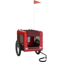 vidaXL Fahrradanhänger Hunde Rot und Schwarz Oxford-Gewebe & Eisen