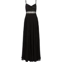 Vera Mont - Cocktailkleid mit Paillettenbesatz - Größe 38 - schwarz