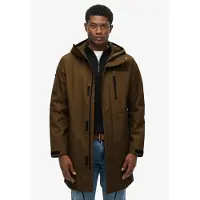 Superdry für Herren. M5012251A Parka Hooded Tech Fishtail in Militärgrün (XL), Lässig, Recyceltes Polyester
