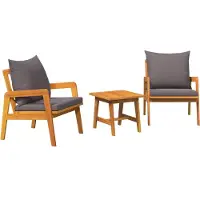 vidaXL Bistrogarnitur 3 stk. Braun Massivholz Akazie