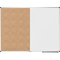 Legamaster Kombiboard UNITE, Pinboard & Whiteboard, B 1200 x T 12,6 x H 900 mm, lackierter Stahl & Naturkork, weiß & braun