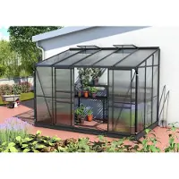 Vitavia Vitavia, Anlehn-Gewächshaus "Ida 6500", schwarz, 6,5 m², 4 mm HKP