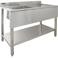 KuKoo Edelstahl Spülbecken Gastrospüle 1 Becken links