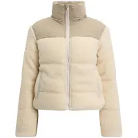 Urban Classics Damen Winterjacke Ladies Short Sherpa Mix Puffer Jacket, Farbe: wetsand/sand, Größe: XS