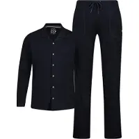 JP 1880 Langer Schlafanzug in navy blau | Gr.: 5XL