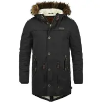 INDICODE JEANS IDPulsoor Herren Winterjacke Parka Mantel gefüttert mit Teddy-Futter Fellkapuze Pattentaschen Baumwollmischung Regular fit