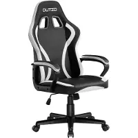 Dutzo DASH Junior Gamer Stol - Sort / Hvid - PU Lder - Op til 110 kg