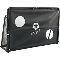 L.A Sports 2-in-1 Torschusswand Soccer Goal Champion Fußball-Tor mit Netz & Torwand