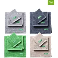 Benetton - Badetuch-Sets (4 x 30 x 50 cm, 4 x 50 x 90 cm, 4 x 70 x 140 cm) 450 g/m2, 100 % Baumwolle – Erdfarben