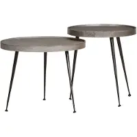 vidaXL Couchtisch 2 Stk. Silbern Holzwerkstoff