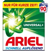 Ariel Universal+ Vollwaschmittel, Pulverwaschmittel, strahlende Reinheit, frischer Duft, 90 Waschladungen