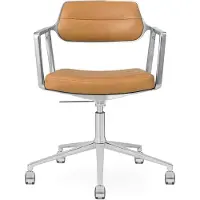 Vipp Bürodrehstuhl 453+ Bezug Anilinleder camel braun, Designer Design, 67x70-77.5x67 cm