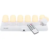 Securit AMSTERDAM LED Fyrfadslys 12 stk. + ladest., hvidt lys