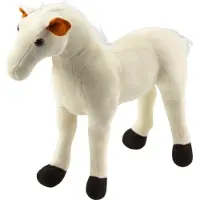 Leantoys Plüsch Pferd Kuscheltier Maskottchen Schmusetier Weiß 40cm x 37cm