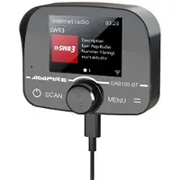 AMPIRE Electronics DAB100-BT | DAB+ Receiver mit BT-Freisprecheinrichtung inklusive DAB+ Antenne